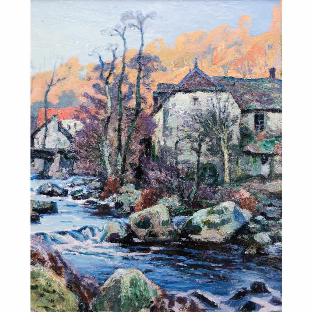 PAILLER Henri Peinture Française 20è siècle Le moulin de la folie à Crozant Huile sur toile signée Certificat d’authenticité 6