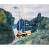 PINOT Albert La Seine à Argenteuil en 1926 Huile sur toile signée datée titrée Certificat d’authenticité 24