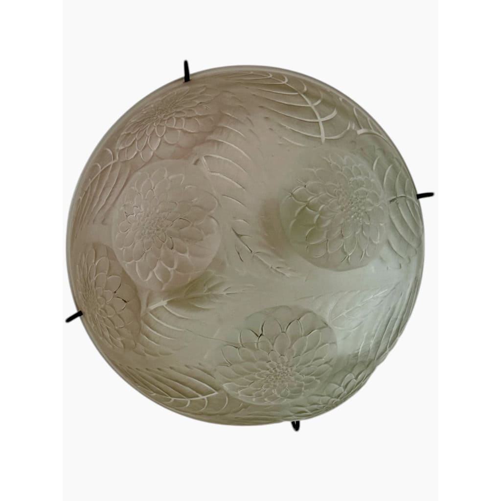 1921 René Lalique – Suspension Dahlias Verre Blanc 7