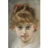 Charles CHAPLIN (1825-1891). Portrait d’Une Jeune Fille au ruban rouge 15