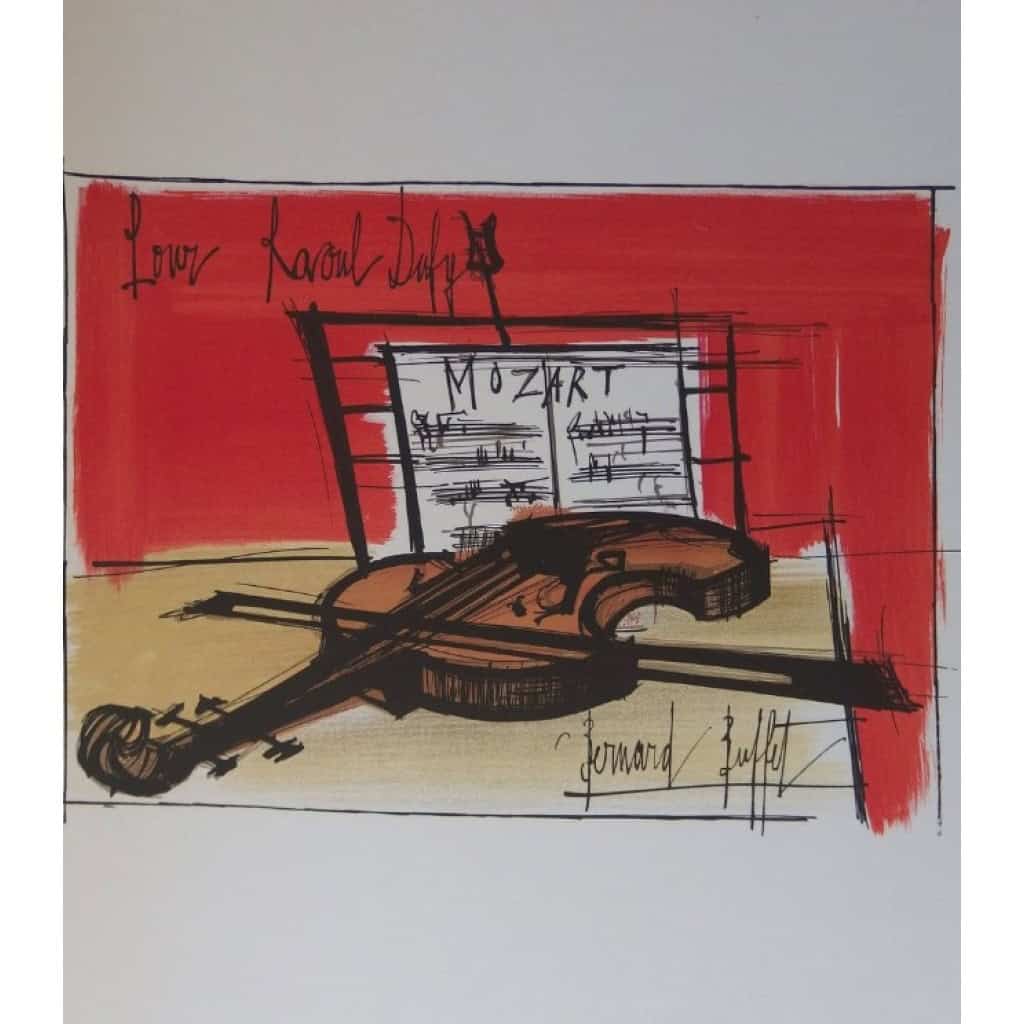 Nature morte au Violon par Bernard Buffet 3