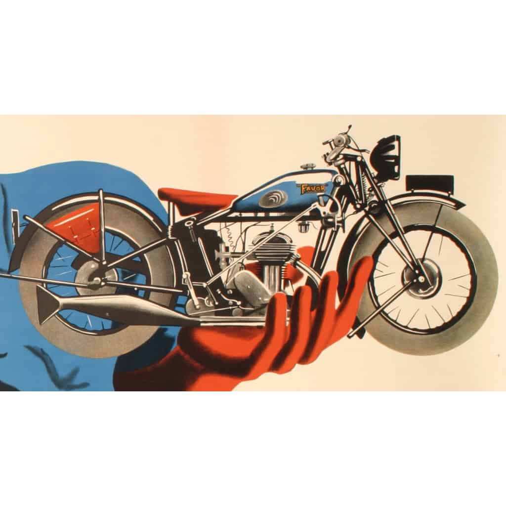 Affiche Originale, Jacques et Pierre Bellenger, Favor, Cycles, Vélomoteurs, Motos, Motocycle, Mobylette, Bécane, Bicyclette, Vélo, Deux Roues, Motard, Biker, Pilote, Mécanique, Clermont-Ferrand, 1937 6