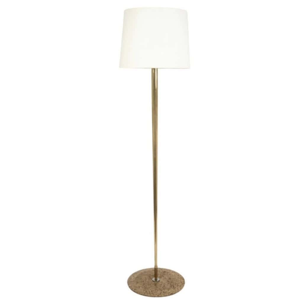 1970 Grand lampadaire en laiton doré et Granit de Bretagne par Roche & Bobois 3