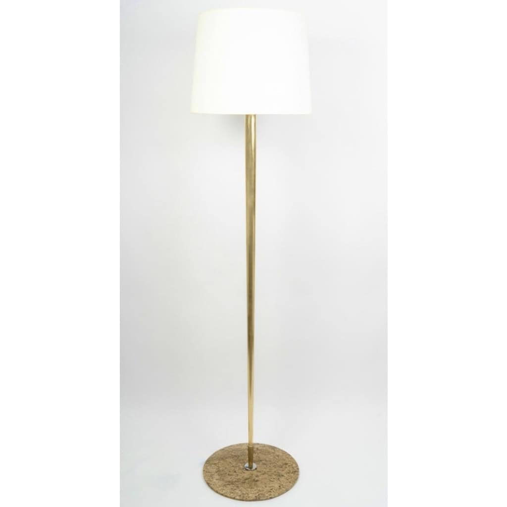 1970 Grand lampadaire en laiton doré et Granit de Bretagne par Roche & Bobois 5