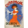 Affiche Originale, Leonetto Cappiello, Champagne Delbeck, Alcool, Boisson, Bouteille, Bouchon, Liqueur, Mousseux, Maison, Femme, Robe, Belle Epoque, Reims, Marne, 1902 7