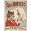 Affiche Originale, Cognac Quevedo, Alcool, Liqueur, Spiritueux, Eau de Vie, Vin, Distillerie, Boisson, Bouteille, Francisco de Quevedo, Chat, Costume, c.1920 9