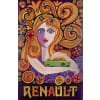 Affiche Originale, Renault, Automobile, Voiture, Véhicule, Renault 16, Constructeur, Transport, Hippie, Femme, Cheveux, Psychédelique, Bohème, 1970 7