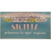 Affiche Tourisme Originale, Artass Croce, Sicilia, Primavera, Voyage, Sicile, Palerme, Italie, Île, Côte Ionienne, Méditerranée, Printemps, Soleil, Bébé, 1952 10