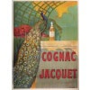 Affiche Originale, Camille Bouchet, Cognac Jacquet, Alcool, Liqueur, Spiritueux, Eau de Vie, Vin, Distillerie, Boisson, Bouteille, Paon, Jardin, Roses, c.1915 8