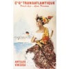 Affiche Toursime Originale, Albert Brenet, Compagnie Générale Transatlantique, Transport, Voyage, Croisière, Amérique Centrale, Vénézuela, Antilles, Navire, Bateau, c.1950 8