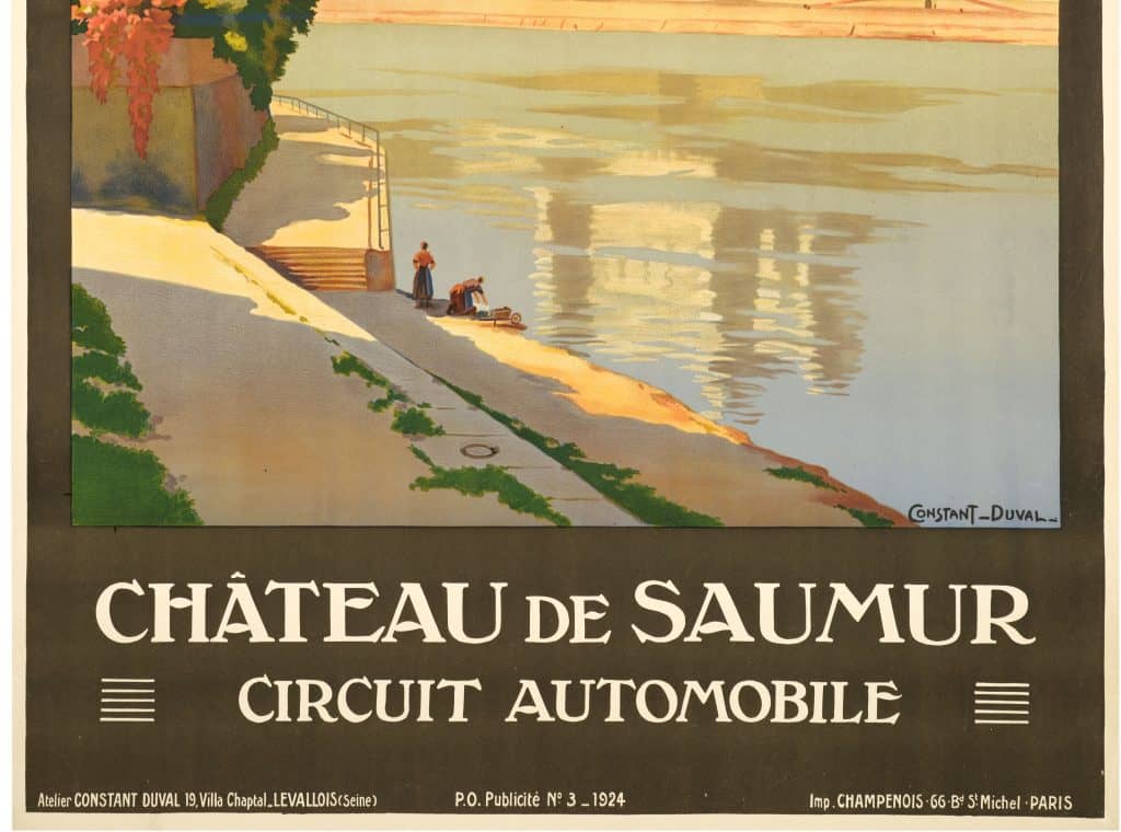 Affiche Tourisme Originale, Constant Duval, Chemins de Fer, Paris, Transport, Voyage, Orléans, Château de Saumur, Châteaux de la Loire, 1924 5