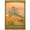 Affiche Tourisme Originale, Constant Duval, Chemins de Fer, Transport, Voyage, Normandie, Bretagne, Les Andelys, Château Gaillard, Forteresse Médiévale, Trains, c.1920 7