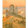 Affiche Tourisme Originale, Constant Duval, Chemins de Fer, Transport, Voyage, Normandie, Bretagne, Les Andelys, Château Gaillard, Forteresse Médiévale, Trains, c.1920 8