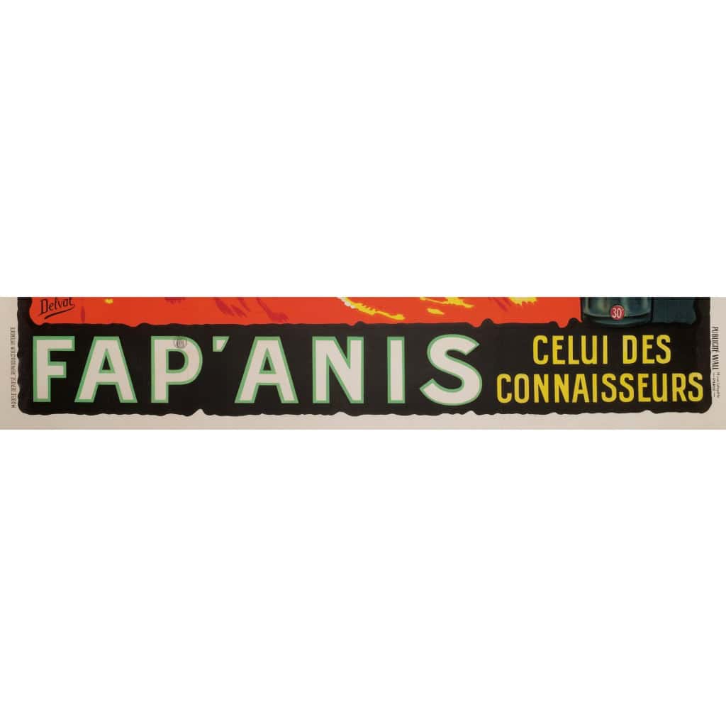 Affiche Originale, Henri Delval, Fap’Anis, Pastis, Alcool, Liqueur, Anis, Distillerie, Apéritif, Bouteille, Boisson, Côte d’Azur, Gaby Deslys, Années Folles, c.1925 6