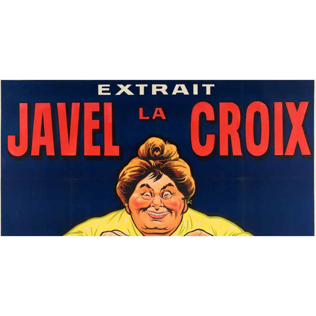 Affiche Originale, Eugène Ogé, Javel La Croix, Bouteille, Lessive, Blanchiment, Lavage, Poudre, Savon, Mousse, Linge, Liquide, Laverie, Hygiène, Nettoyage, Fortune, Argent, Billet, Francs, Caricature, 1914 4