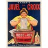 Affiche Originale, Eugène Ogé, Javel La Croix, Bouteille, Lessive, Blanchiment, Lavage, Poudre, Savon, Mousse, Linge, Liquide, Laverie, Hygiène, Nettoyage, Fortune, Argent, Billet, Francs, Caricature, 1914 8