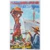 Affiche Tourisme Originale, Maurice Fiévet, Compagnie de Navigation Fraissinet et Cyprien Fabre, Transport, Voyage, Croisière, Afrique Occidentale, Marseille, Pointe Noire, Navire, Bateau, Paquebot, c.1960 7