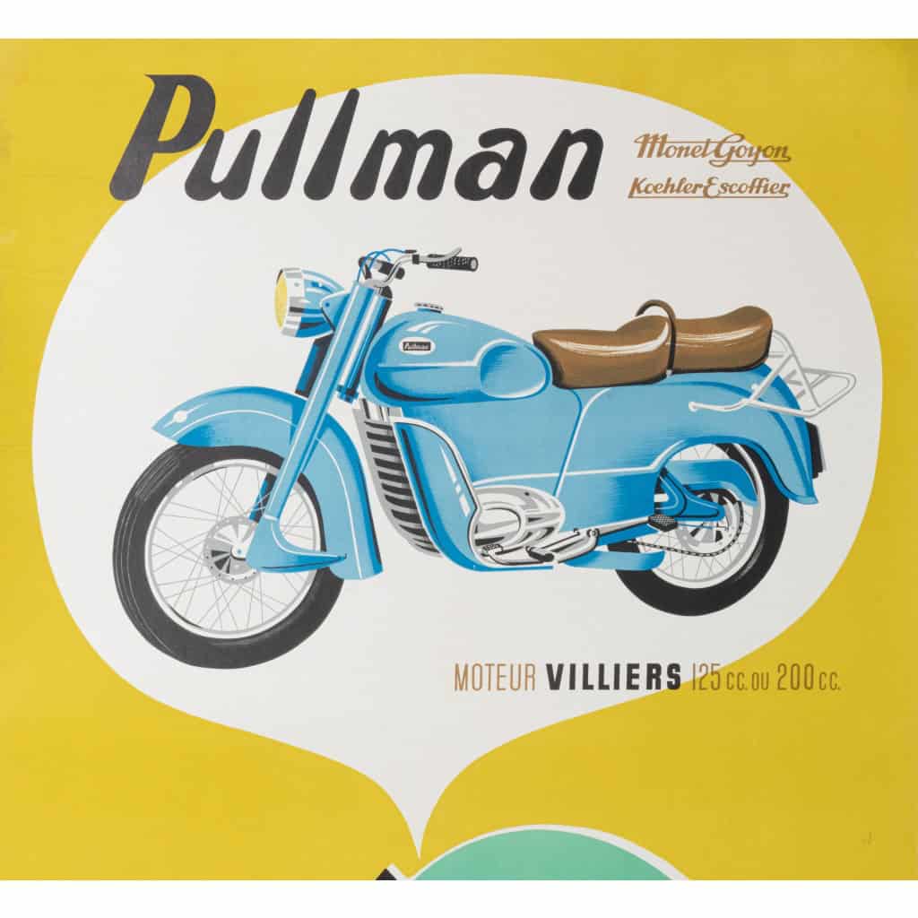 Affiche Originale, Gouju et Amalric, Pullman, Vélomoteurs, Motos, Motocycle, Mobylette, Bécane, Deux Roues, Moteur, Biker, Pilote, Rêve, 1956 4