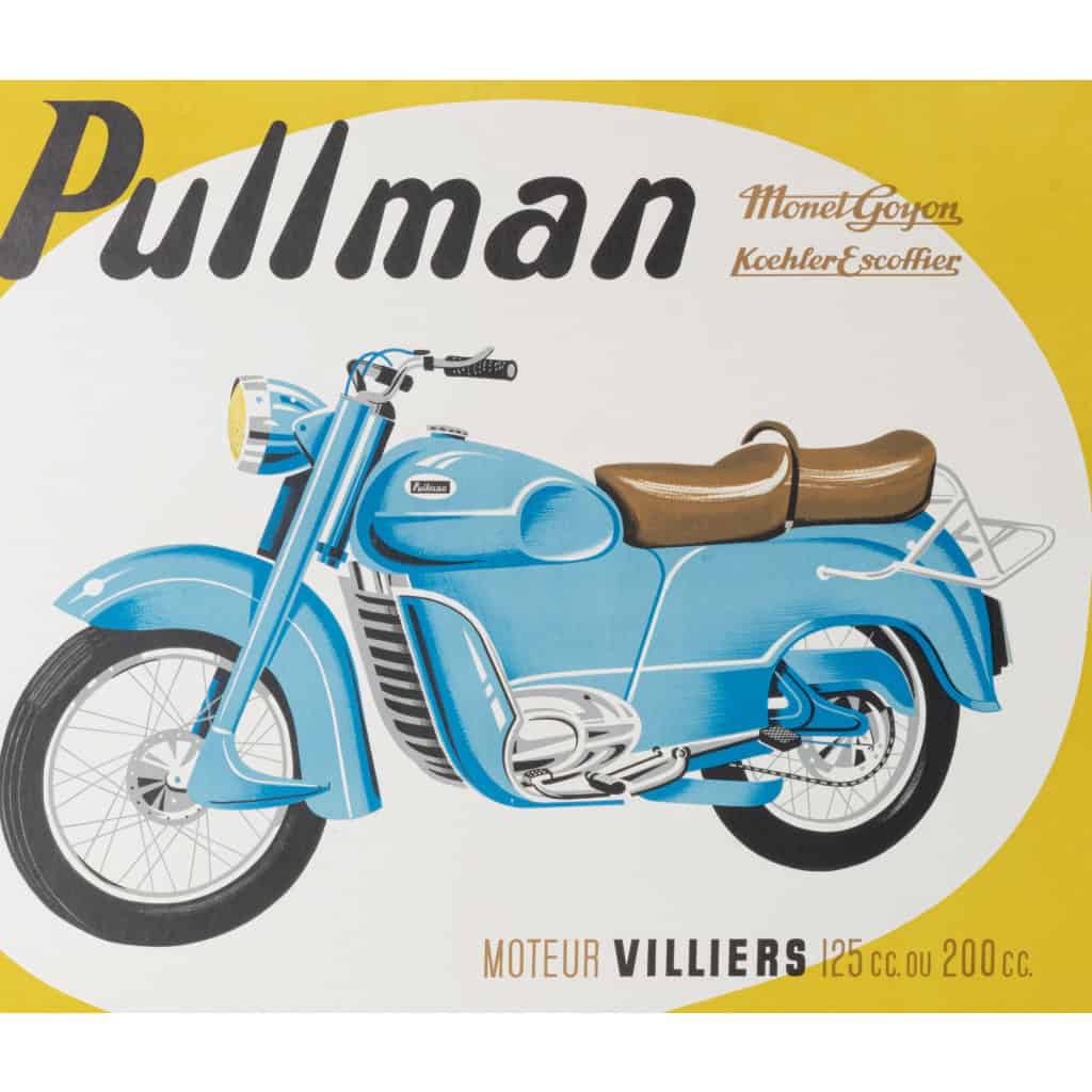 Affiche Originale, Gouju et Amalric, Pullman, Vélomoteurs, Motos, Motocycle, Mobylette, Bécane, Deux Roues, Moteur, Biker, Pilote, Rêve, 1956 6