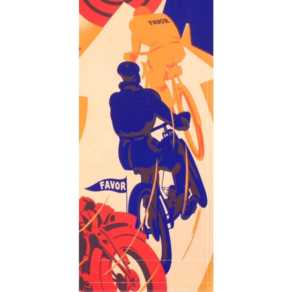 Affiche Originale, Lionel Matthey, Favor, Cycles, Vélomoteurs, Motos, Motocycle, Mobylette, Bécane, Bicyclette, Vélo, Deux Roues, Motard, Biker, Pilote, Clermont-Ferrand, c.1925 5