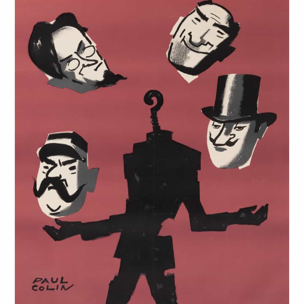 Affiche Originale, Paul Colin, Bouffes Parisiens, Tête de Rechange, Théâtre, Comédie, Spectacle, Acteur, Comédien, Comique, Pièce, Scène, Show, 1964 5