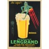 Affiche Originale, Art Déco, Phi, Paul Nerfi, Brasserie Lengrand, Brasseur, Bar, Pub, Alcool, Boisson, Bières, Vins, Liqueurs, Pinte, Malt, Mousse, Grenouille, Camblain-Châtelain, 1926 8