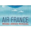 Affiche Air France Originale, Plaquet, Réseau Aérien Mondial, Transport, Voyage, Aviation, Avion, Vol, Globe, Monde, 1948 9