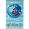 Affiche Air France Originale, Plaquet, Réseau Aérien Mondial, Transport, Voyage, Aviation, Avion, Vol, Globe, Monde, 1948 8