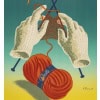 Affiche Originale, Bernard Villemot, Pernelle, Laine, Mode, Textile, Tissu, Couture, Tricot, Pelote, Fil, Gants, Maille, Sorcière, c.1950 12