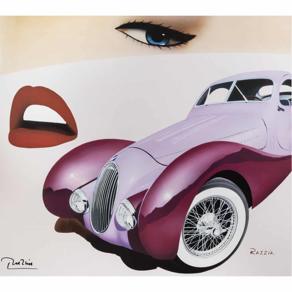 Affiche Originale, Razzia, Concours Automobiles Classiques, Louis Vuitton, Bagatelle, Automobile, Voitures, Talbot Lago, Rallye, Course, Concours, Bouche, Lèvres, 1993 4