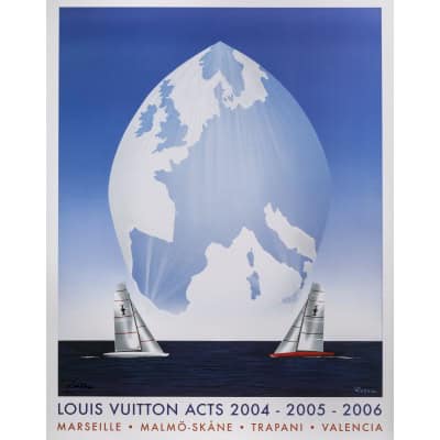 Affiche Originale, Razzia, Louis Vuitton Acts, Voilier, Régate, Voile, Course, Globe, Mer, Marseille, Malmö, Trapani, Valence, 2006