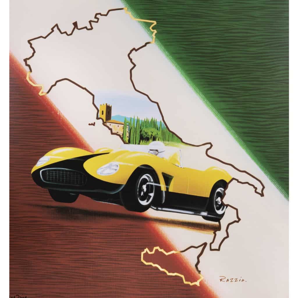 Affiche Originale, Razzia, Concours Automobiles Classiques, Louis Vuitton, Italia Classica, Automobile, Voitures, Rallye, Course, Concours, Italie, Toscane, Botte, 1995 4