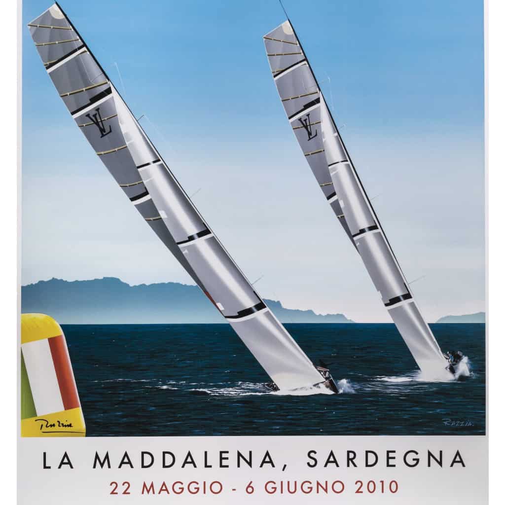 Affiche Originale, Razzia, Louis Vuitton Trophy, Italie, La Maddalena, Sardegna, Voilier, Régate, Voile, Course, Mer, Bouée, 2010 4