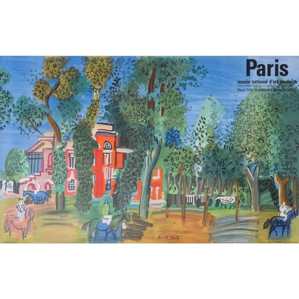 Affiche Tourisme Originale, Raoul Dufy, Paris, Musée d’Art Moderne, Deauville, Fauvisme, Cubisme, Chevaux, 1964 3